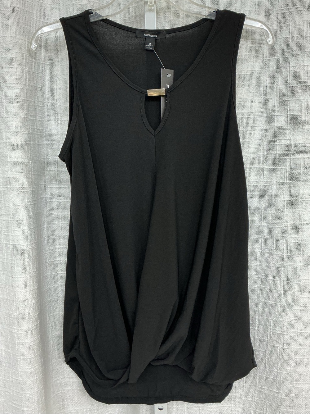 New Espresso Black Twist-Hem Sleeveless Tank